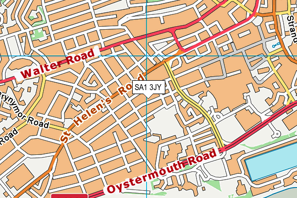 SA1 3JY map - OS VectorMap District (Ordnance Survey)