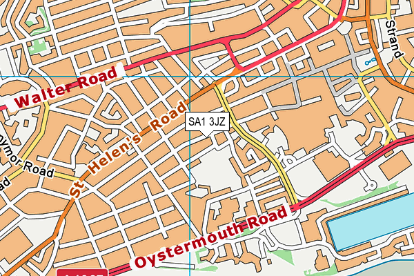 SA1 3JZ map - OS VectorMap District (Ordnance Survey)