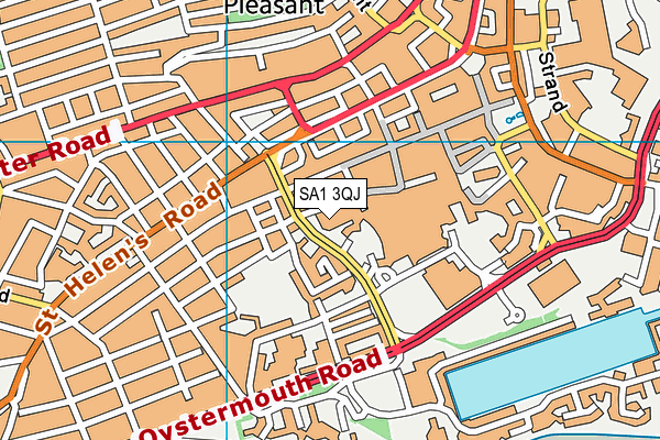 SA1 3QJ map - OS VectorMap District (Ordnance Survey)