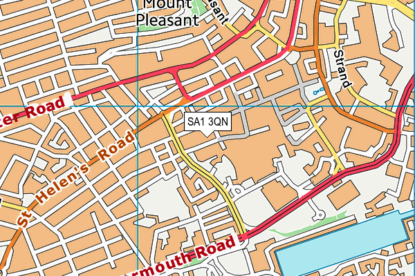 SA1 3QN map - OS VectorMap District (Ordnance Survey)