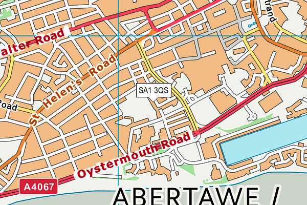 SA1 3QS map - OS VectorMap District (Ordnance Survey)