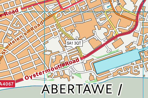 SA1 3QT map - OS VectorMap District (Ordnance Survey)