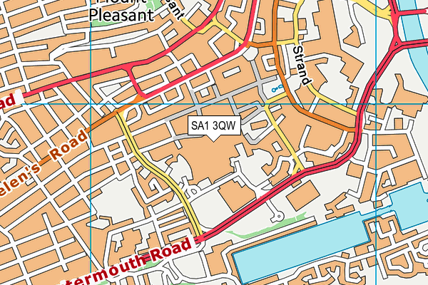 SA1 3QW map - OS VectorMap District (Ordnance Survey)