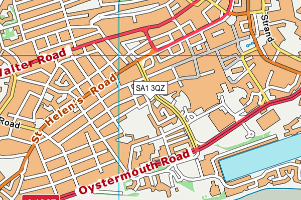 SA1 3QZ map - OS VectorMap District (Ordnance Survey)