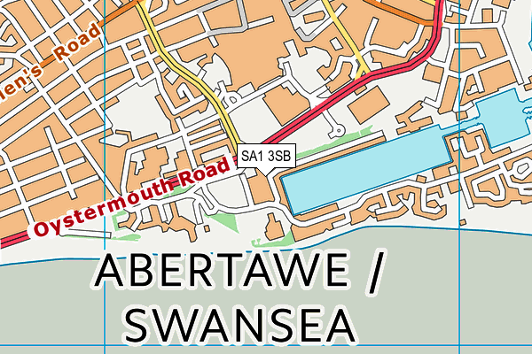 SA1 3SB map - OS VectorMap District (Ordnance Survey)