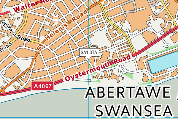 SA1 3TA map - OS VectorMap District (Ordnance Survey)