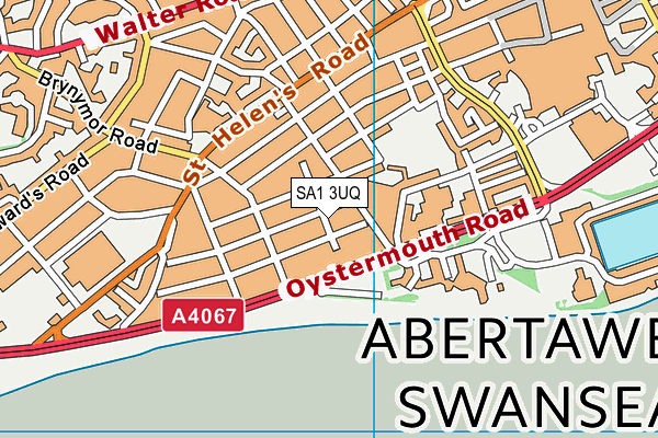 SA1 3UQ map - OS VectorMap District (Ordnance Survey)