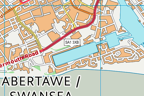 SA1 3XB map - OS VectorMap District (Ordnance Survey)