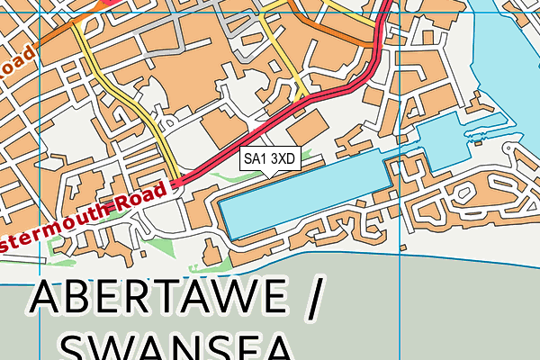 SA1 3XD map - OS VectorMap District (Ordnance Survey)