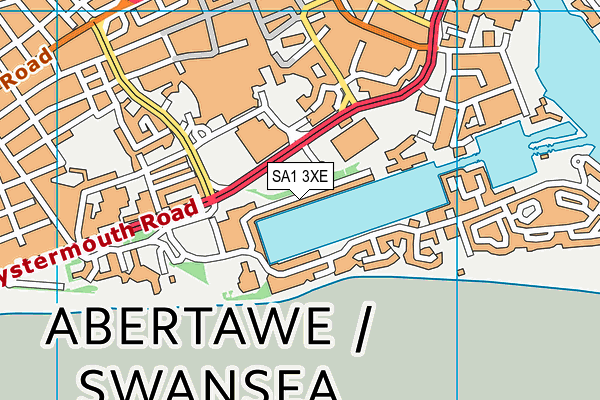 SA1 3XE map - OS VectorMap District (Ordnance Survey)