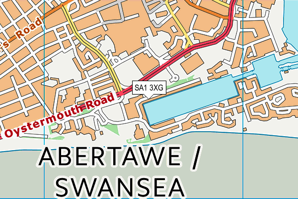 SA1 3XG map - OS VectorMap District (Ordnance Survey)