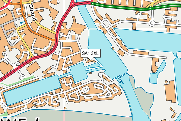 SA1 3XL map - OS VectorMap District (Ordnance Survey)