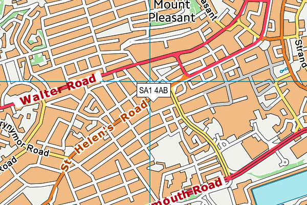 SA1 4AB map - OS VectorMap District (Ordnance Survey)
