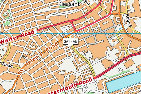 SA1 4AE map - OS VectorMap District (Ordnance Survey)