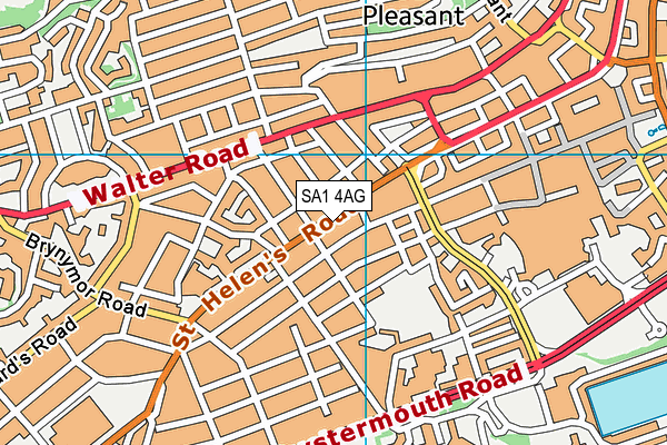 SA1 4AG map - OS VectorMap District (Ordnance Survey)