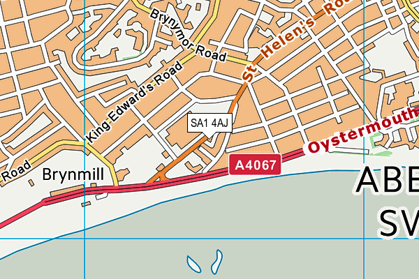 SA1 4AJ map - OS VectorMap District (Ordnance Survey)