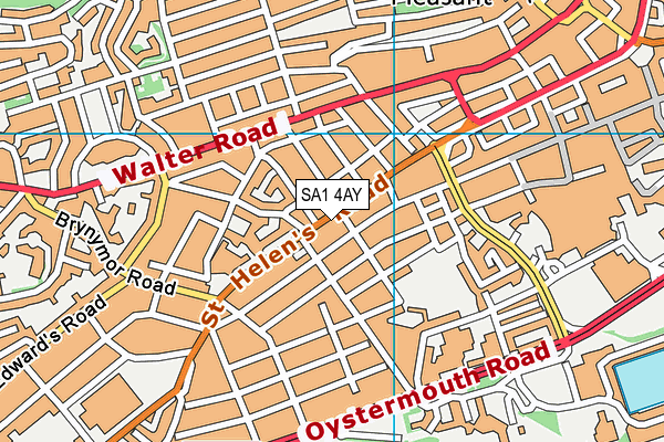 SA1 4AY map - OS VectorMap District (Ordnance Survey)