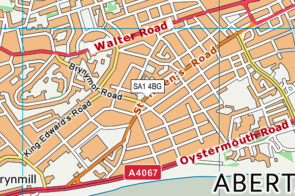 SA1 4BG map - OS VectorMap District (Ordnance Survey)