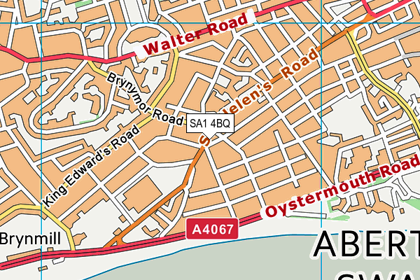 SA1 4BQ map - OS VectorMap District (Ordnance Survey)