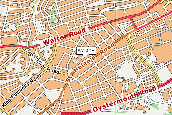 SA1 4DE map - OS VectorMap District (Ordnance Survey)
