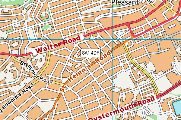 SA1 4DF map - OS VectorMap District (Ordnance Survey)