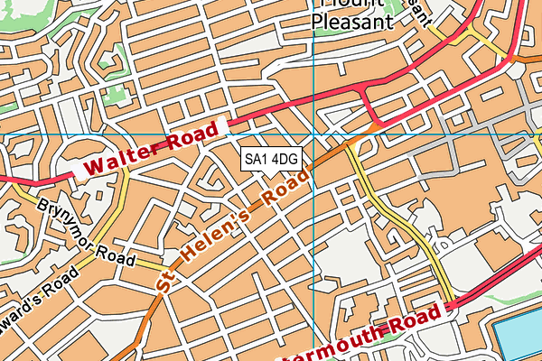 SA1 4DG map - OS VectorMap District (Ordnance Survey)