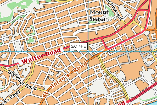 SA1 4HE map - OS VectorMap District (Ordnance Survey)