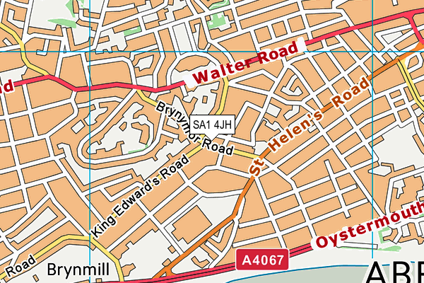 SA1 4JH map - OS VectorMap District (Ordnance Survey)