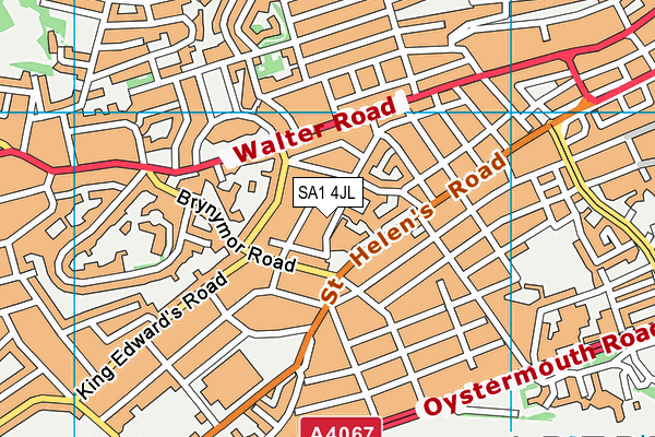 SA1 4JL map - OS VectorMap District (Ordnance Survey)