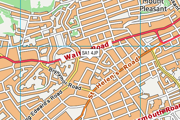 SA1 4JP map - OS VectorMap District (Ordnance Survey)