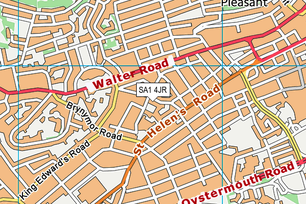 SA1 4JR map - OS VectorMap District (Ordnance Survey)