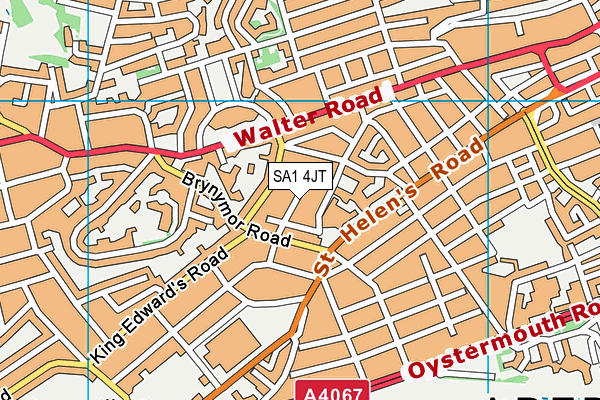 SA1 4JT map - OS VectorMap District (Ordnance Survey)