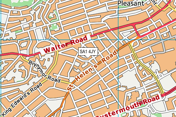 SA1 4JY map - OS VectorMap District (Ordnance Survey)