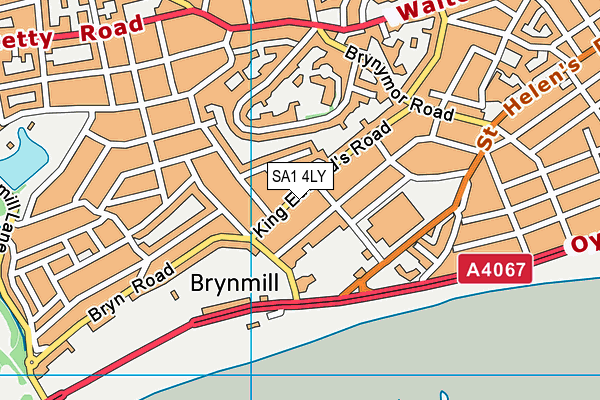 SA1 4LY map - OS VectorMap District (Ordnance Survey)