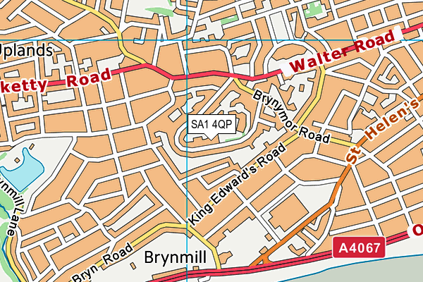 SA1 4QP map - OS VectorMap District (Ordnance Survey)