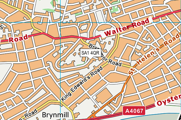 SA1 4QR map - OS VectorMap District (Ordnance Survey)