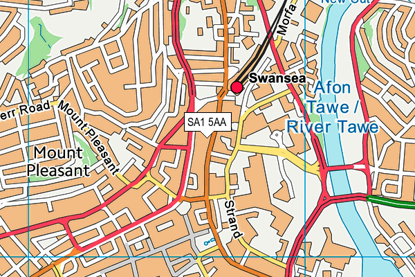 SA1 5AA map - OS VectorMap District (Ordnance Survey)