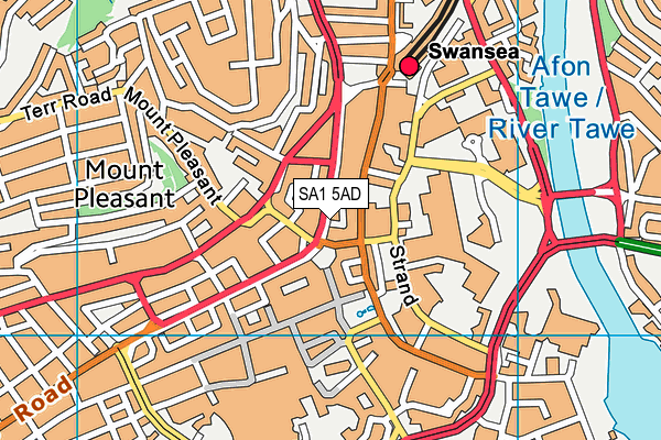 SA1 5AD map - OS VectorMap District (Ordnance Survey)