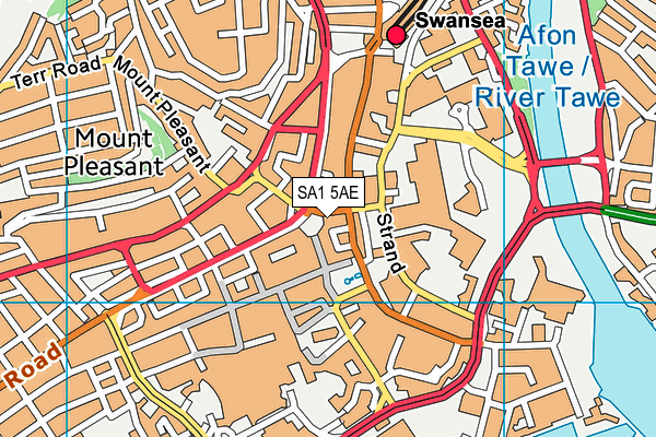 SA1 5AE map - OS VectorMap District (Ordnance Survey)