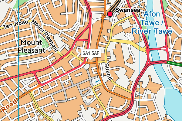 SA1 5AF map - OS VectorMap District (Ordnance Survey)