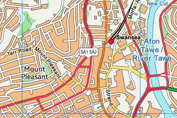 SA1 5AJ map - OS VectorMap District (Ordnance Survey)