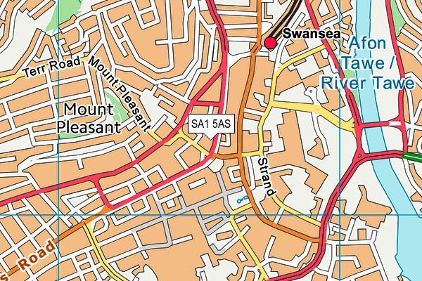 SA1 5AS map - OS VectorMap District (Ordnance Survey)