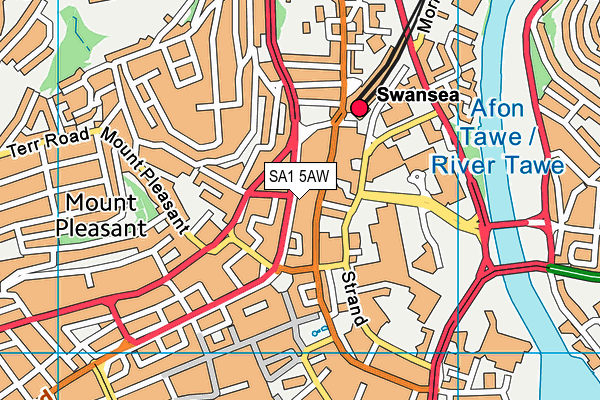 SA1 5AW map - OS VectorMap District (Ordnance Survey)
