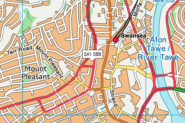 SA1 5BB map - OS VectorMap District (Ordnance Survey)