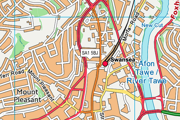 SA1 5BJ map - OS VectorMap District (Ordnance Survey)