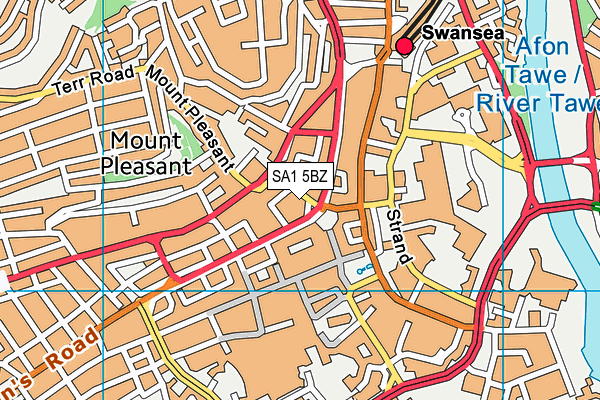 SA1 5BZ map - OS VectorMap District (Ordnance Survey)