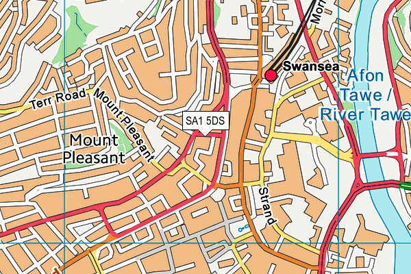 SA1 5DS map - OS VectorMap District (Ordnance Survey)