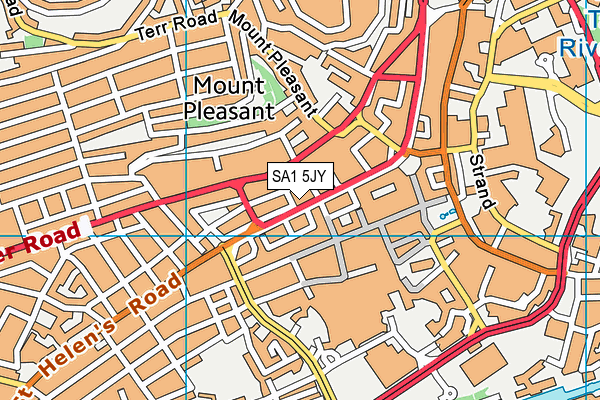 SA1 5JY map - OS VectorMap District (Ordnance Survey)