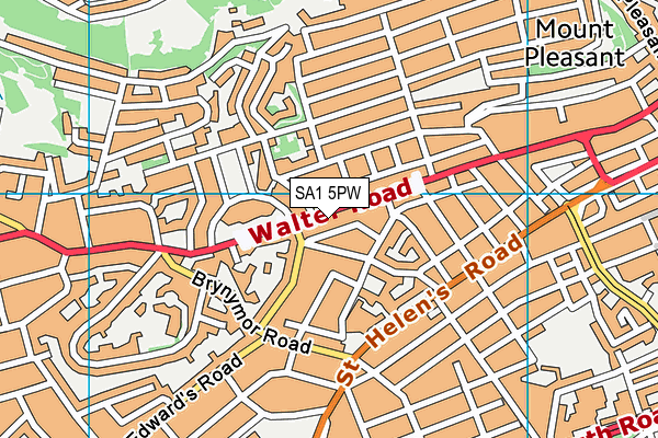 SA1 5PW map - OS VectorMap District (Ordnance Survey)