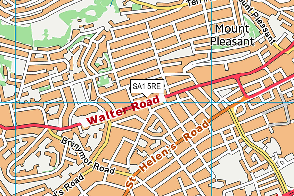 SA1 5RE map - OS VectorMap District (Ordnance Survey)